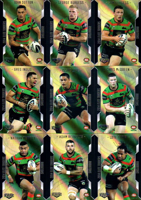 2014 NRL Elite 9-Card Gold Parallel Team Set South Sydney