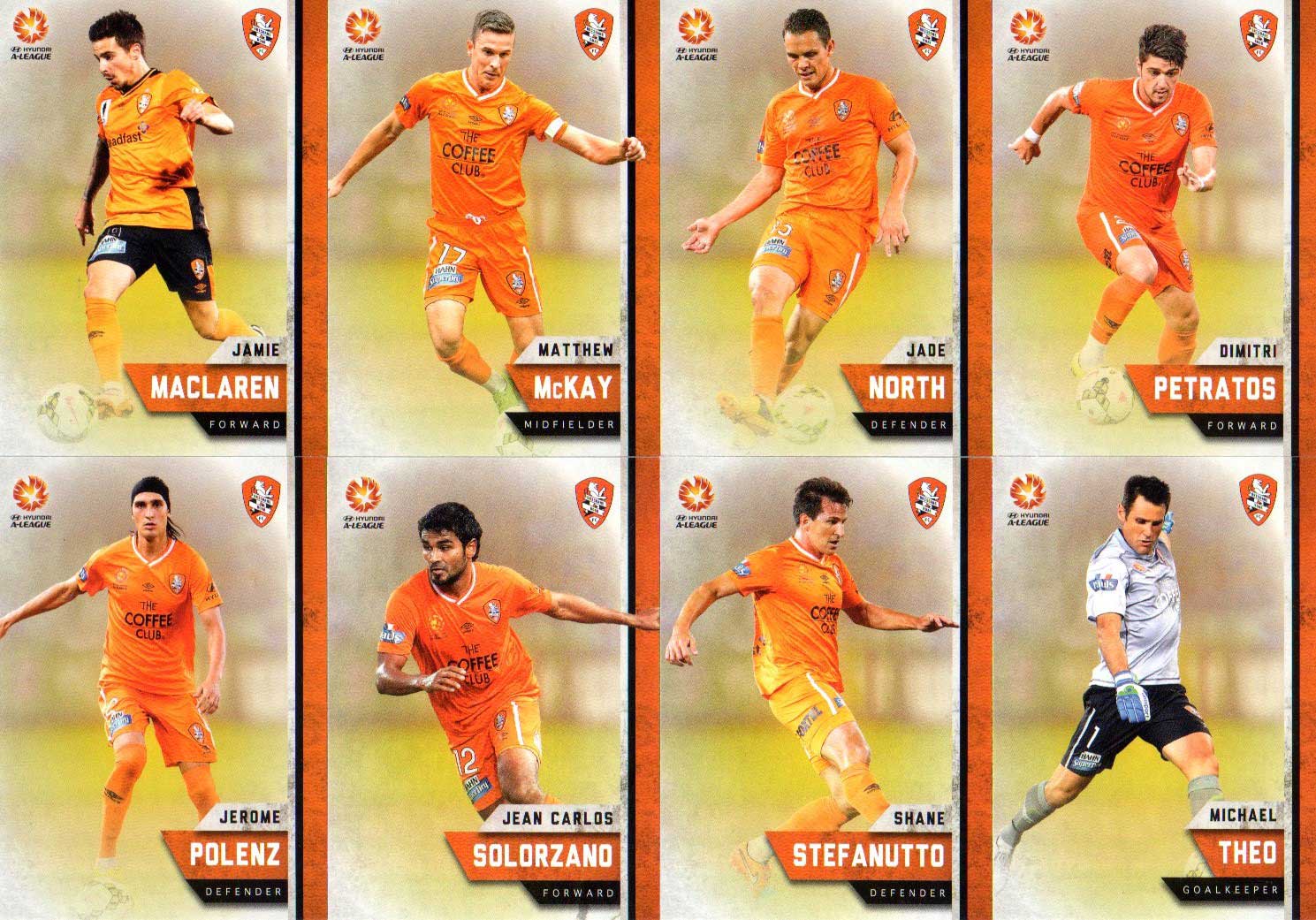 2015/16 FFA & ALeague 16Card Team Set Brisbane Roar Diggaz Trading