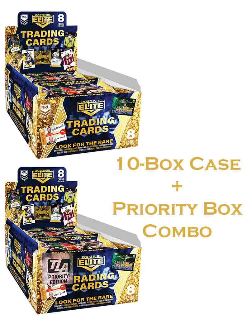 2023 TLA NRL Elite Sealed Trading Cards 10-Box Sealed Case + Priority Box Combo